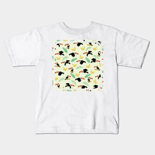 Tropical Toucan Pattern Kids T-Shirt